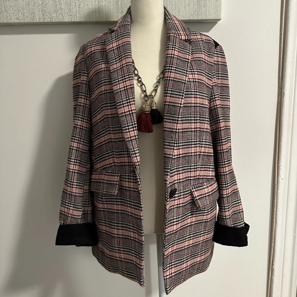 Ella Moss Multi Plaid Moon Light Blazer